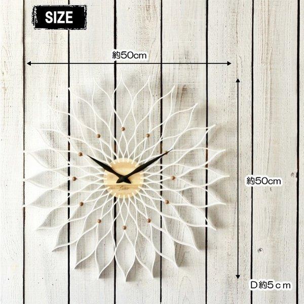 激安な 大型 花 丸 50cm 大きい ウォールクロック 壁掛け時計 北欧 おしゃれ 掛け時計 インテリア時計 ウォールデコ ホワイト ナチュラル 掛け時計