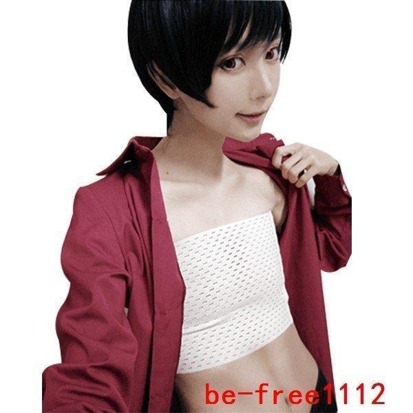 Bホルダー肌色胸つぶしブラジャー夏用コスプレ衣装男装むねつぶしナベシャツバストダウン和装ブラ着脱簡単フロントホックハロウインベージュ