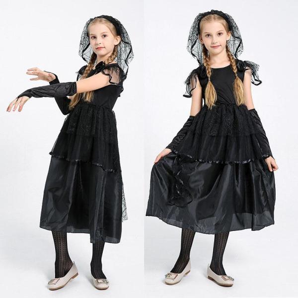 ハロウィン ゾンビ 花嫁 レース コスプレ ドレス 衣装 ゴースト 子供 女の子ウェデイング 幽霊 魔女 悪魔 吸血鬼 ハロウィン ヴァンパイア
