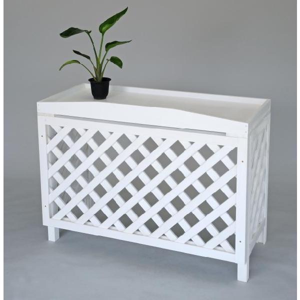 室外機カバー匠 ななめ格子 ホワイト 大型 木製 おしゃれ 日よけ ベランダ 日本製 K028 4 Willベランダガーデン 通販 Yahoo ショッピング