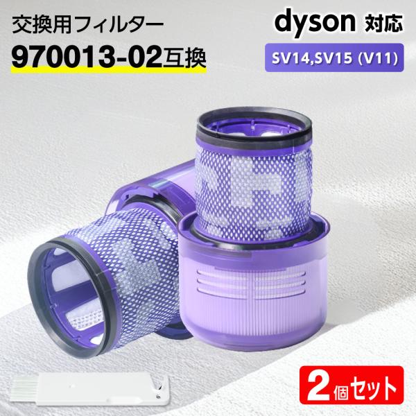 互換品 ダイソン フィルター 掃除機 SV14,SV15 (V11) 【970013-02互換】2個 dyson HEPA 水洗 交換 臭い アレルギー 掃除 交換サイン 乾く 乾かない クリーニング