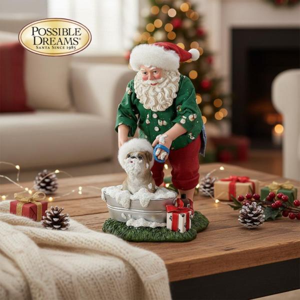 Bulldog Bubble Bath 26.5cm | サンタ サンタクロース 人形 置物