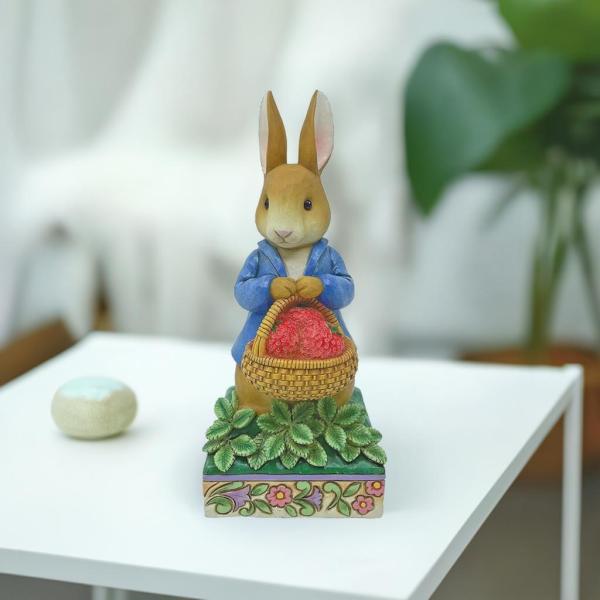 ピーターラビット いちごのバスケット 15.3cm | ジムショア グッズ フィギュア 人形 置物 彫刻 ビアトリクス・ポター Jim Shore 正