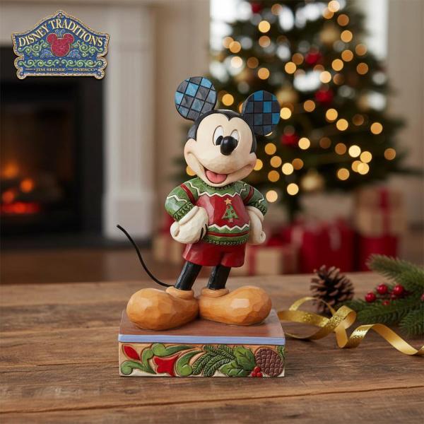 ミッキー クリスマスセーター 14cm クリスマス | ディズニー トラディションズ ジムショア グッズ フィギュア 人形 置物 彫刻 Jim Sho
