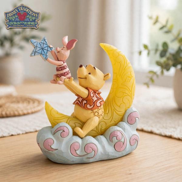 プー&ピグレット LED ムーン 17.7cm 星 くまのプーさん | ディズニー トラディションズ ジムショア グッズ フィギュア 人形 置物 彫刻