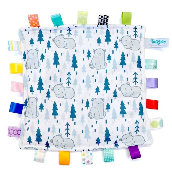 たくさんのタグが付いた「タギーズシリーズ」より登場したブランケットです。ホッキョクグマのイラストが描かれています。思わず触って握りたくなるようなカラフルなタグが体のあちこちに付いています。ソフトでふわふわな肌触りとなっております。タグでいっ...