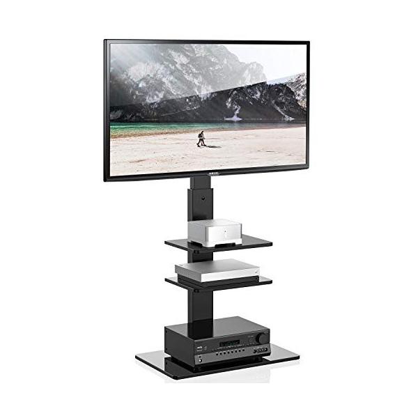 グランドセール のfitueyes テレビスタンド 32 65インチ対応 3段 壁寄せテレビスタンド テレビ壁掛け用部品 高さ調節可能 ラック回転可能 ブラッ 無料配達 の
