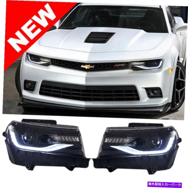 USヘッドライト 14 15シボレーカマロブラックプロジェクター