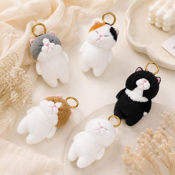 ぼうみたいなねこ カラビナ付き マスコット 内藤デザイン研究所 ぬいぐるみ やわらかい  ぼうねこ 猫  ネコ キャット 動物 ギフト 子供 プレゼント