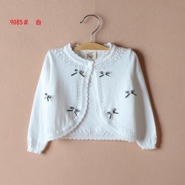 カーディガン 子供 子供服 ニット刺繍 ボレロ 白　キッズボレロ・子供ボレロ・子ども・ 結婚式 七五三 発表会 披露宴 パーティ 誕生会 七五三 110/120/130cm ※カラー:白<br>サイズ:110/120/130cm...