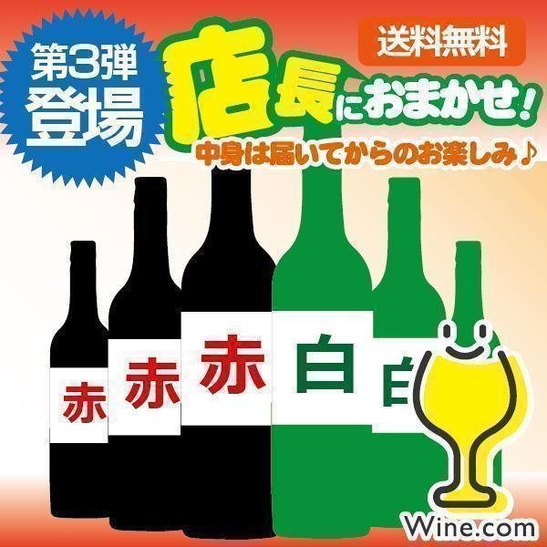 ワイン wine 赤白ワインセット 6本 送料無料 第3弾 店長におまかせ 6本セット/赤3本 白3本