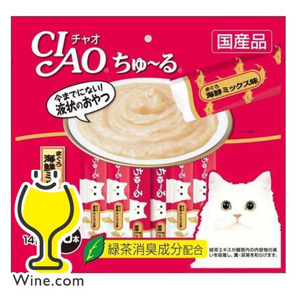 猫 ねこ えさ おやつ グッズ いなばペットフード Ciao チャオ ちゅ る ちゅーる まぐろ海鮮ミックス味 14g 本入 ワイン Com 通販 Yahoo ショッピング