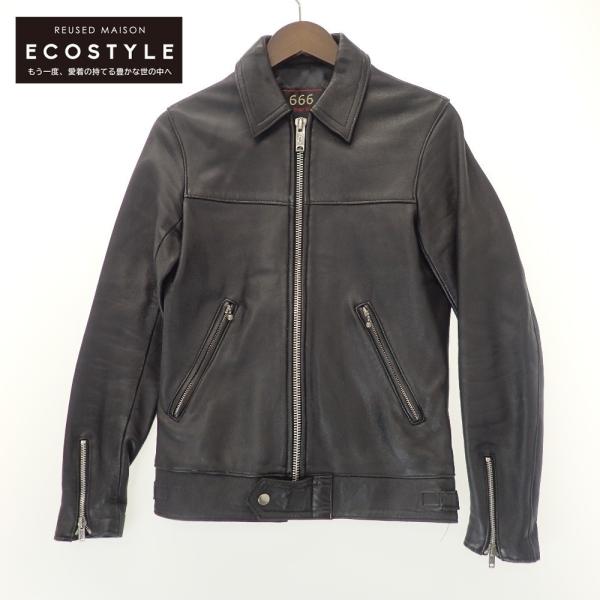 666トリプルシックス レザー シングルライダース ジャケット 32