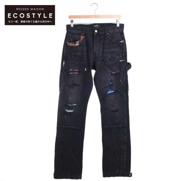 新品/ AMIRI アミリ PS22MDS133 クラッシュ/リペア加工 ボタンフライ