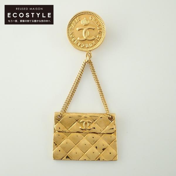 美品✨CHANEL シャネル　ブローチ　ココマーク　バッグ　マトラッセ　ゴールド CHANEL シャネル 94P CCココマークメダル マトラッセバッグ
