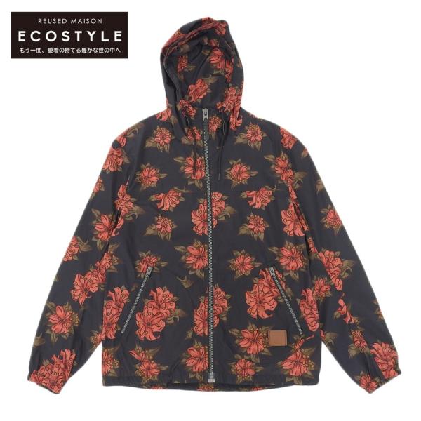 COACH　コーチ　ブラック　ナイロン　パーカー　薔薇　ジャケット　フーディー COACHコーチブラックナイロンパーカー薔薇ジャケットフーディー