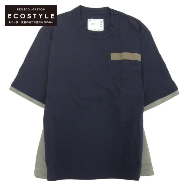 sacai 未使用 サカイ ナイロンツイルミックス Tシャツ メンズ sacai 未使用 サカイ ナイロンツイルミックス Tシャツ メンズ