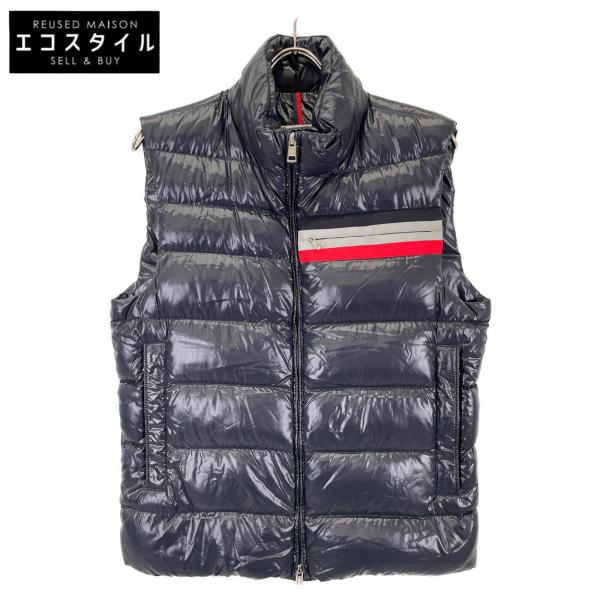 未使用級 モンクレール ダウンベスト GIDE ワッペン ネイビー MONCLER（モンクレール） ダウン ベスト メンズ ロゴ マット
