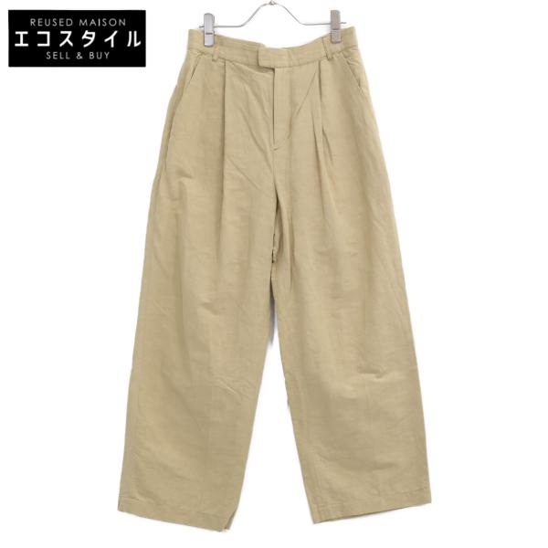 Pallas Palace パラスパレス トーカ　22年 ベージュ コットン ワイドパンツ ベージュ 3 ボトムス リネン レディース 中古