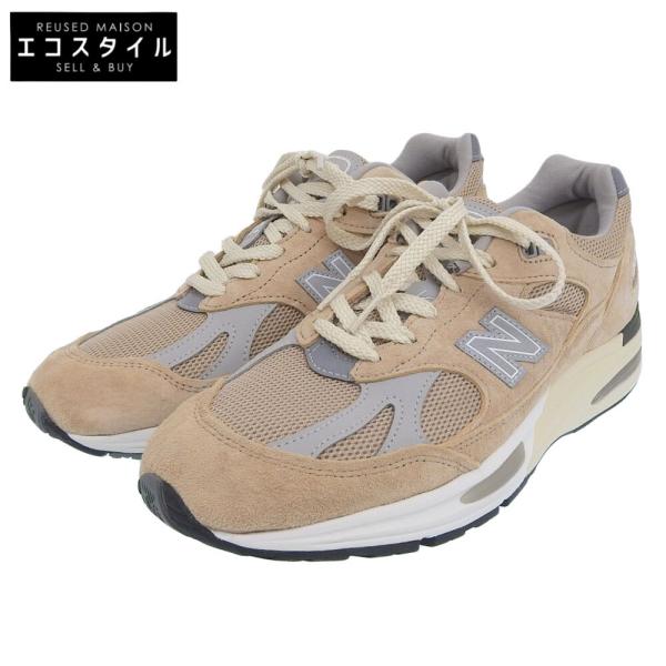 美品 New Balance ニューバランス スニーカー シューズ メンズ スエード ベージュ 26cm U991BE2 UK製