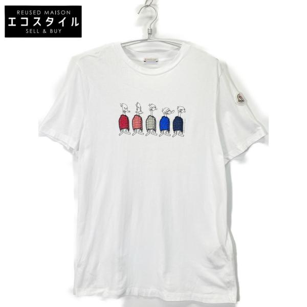 MONCLER ロゴプリント Tシャツ ホワイト　サイズ5 moncler-White_Large_Logo_T-