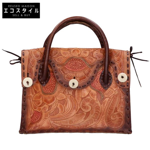 【美品】Carving Tribes マエストラ レザーハンドバッグ プレーン wine-king_2777100000149688