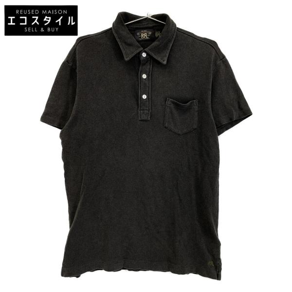 RRL ダブルアールエル フェード コットン ポロシャツ M ブラック