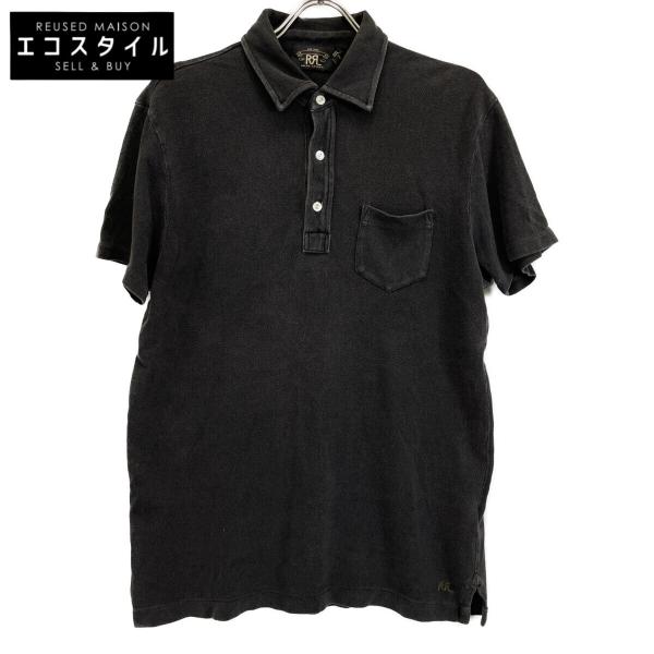 RRL ダブルアールエル 墨黒 ポロシャツ 半袖 フェード ブラック M wine-king_2777100000160180
