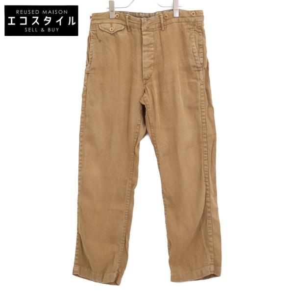 RRL ダブルアールエル ブラウン ボタンフライ リネン パンツ 31×32  