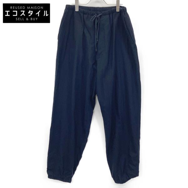 COMOLI コモリ ボトムス 3 ネイビー メンズ COMOLI コモリ W03-03007 ネイビー ウールビエラ ドローストリング