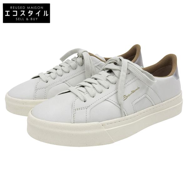 Santoni サントーニ ホワイト/グレー ダッドスニーカー SANTONI（サントーニ） 未使用 DBS ダブルバックル スニーカー