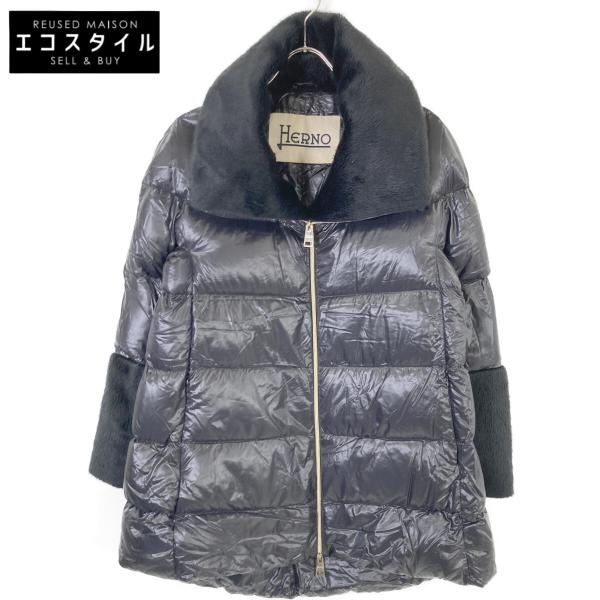 HERNO（ヘルノ） PI1132D ブラック エコファー ナイロン ダウン