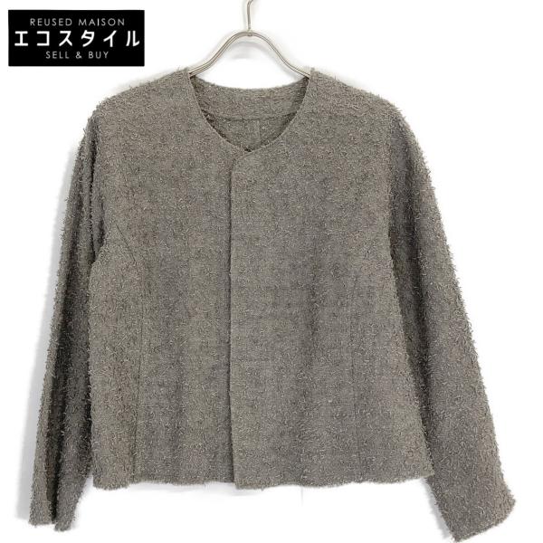 JURGEN LEHL ヨーガンレール グレー コットン ノーカラー ジャケット