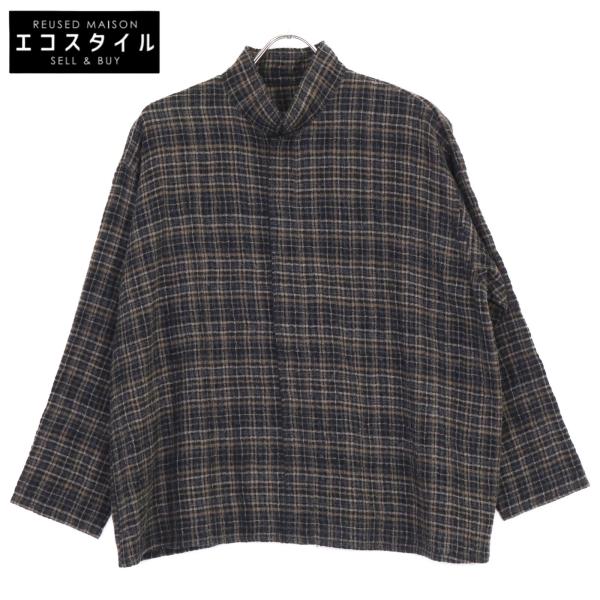 JURGEN LEHL ヨーガンレール ブラック チェック柄 ウール シャツ