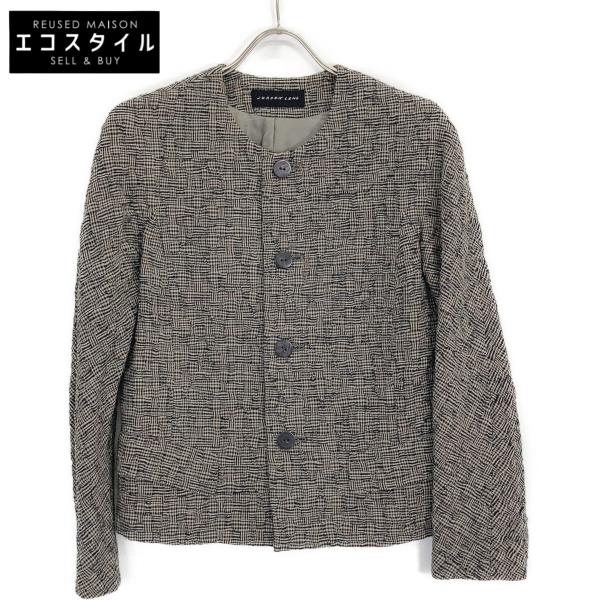 JURGEN LEHL ヨーガンレール グレー系 チェック柄 シルク×ウール ノー