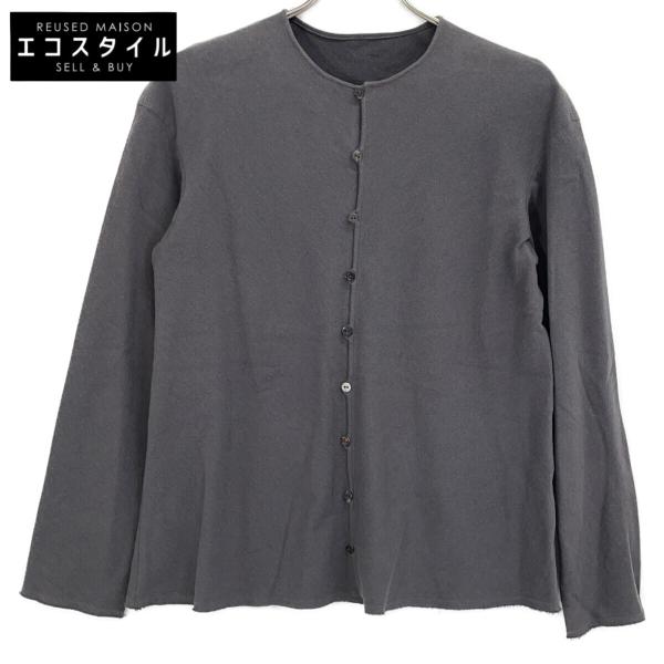 JURGEN LEHL ヨーガンレール グレー ノーカラー コットン シャツ