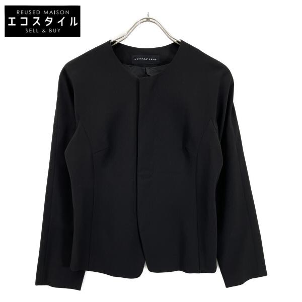 【JURGEN LEHL】ヨーガンレール ジップアップジャケット M ブラック JURGEN LEHL ヨーガンレール ブラック ウール ノーカラー ジャケット