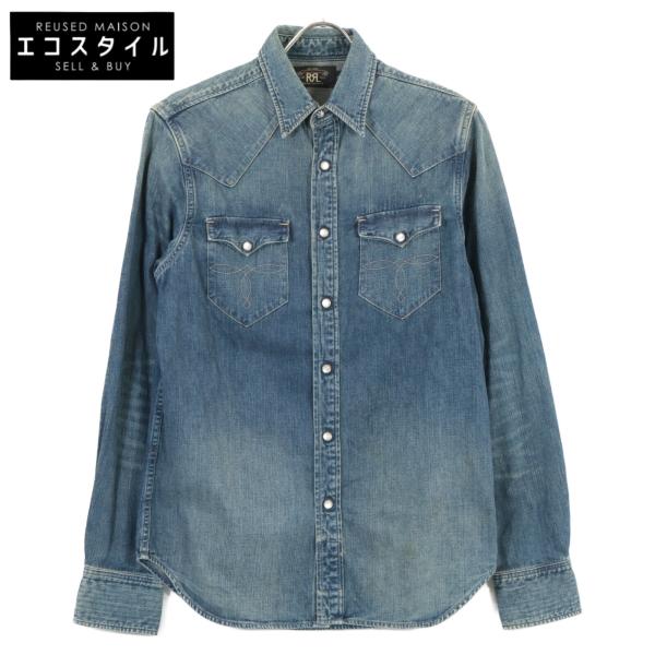 RRL デニムシャツ Lサイズ RRL ダブルアールエル ウェスタン デニム シャツ インディゴ S