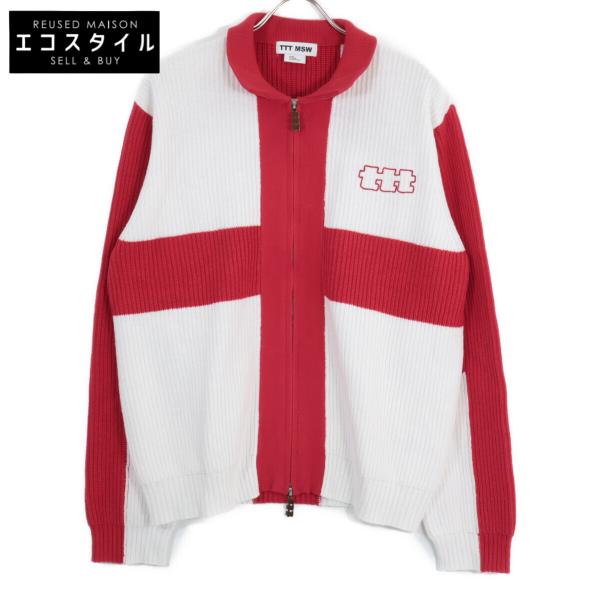 TTTMSW ティー TTT-25AW-KT03 ホワイト×レッド ボーダー ジップアップ