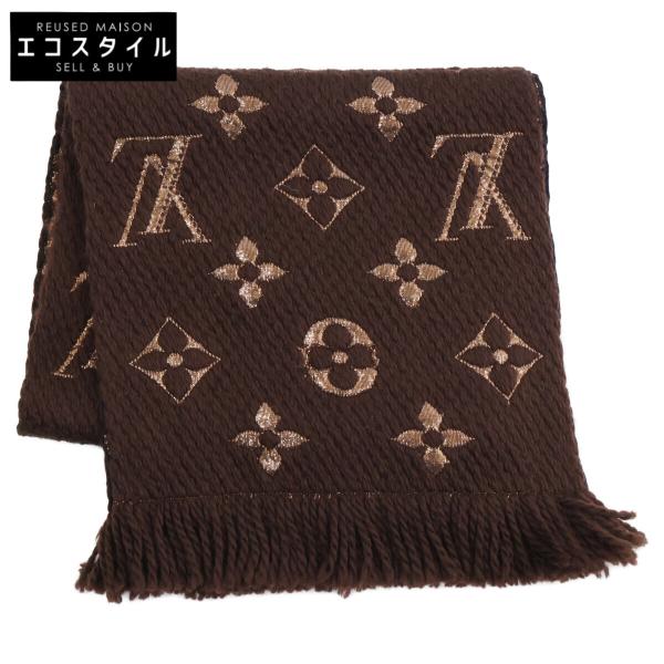 【美品】 ルイヴィトン マフラー エシャルプカーディフ LVロゴ ブラウン ルイヴィトン LOUIS VUITTON エシャルプ カーディフ マフラー 美品