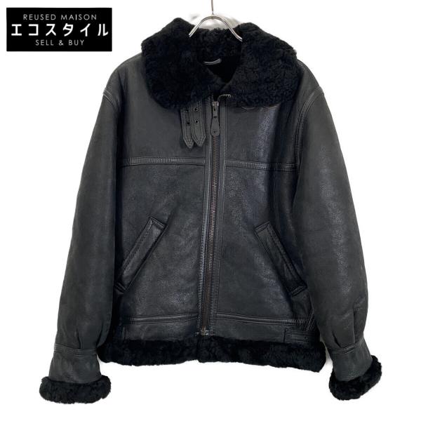 AVIATION アビエイション LC22054 ブラック レザー B-3 ムートン  