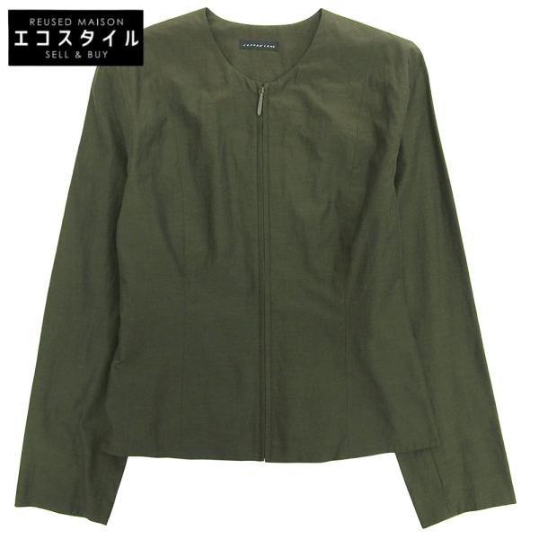 Jurgen Lehl ヨーガンレール ノーカラー ジップアップ シルク×コットン