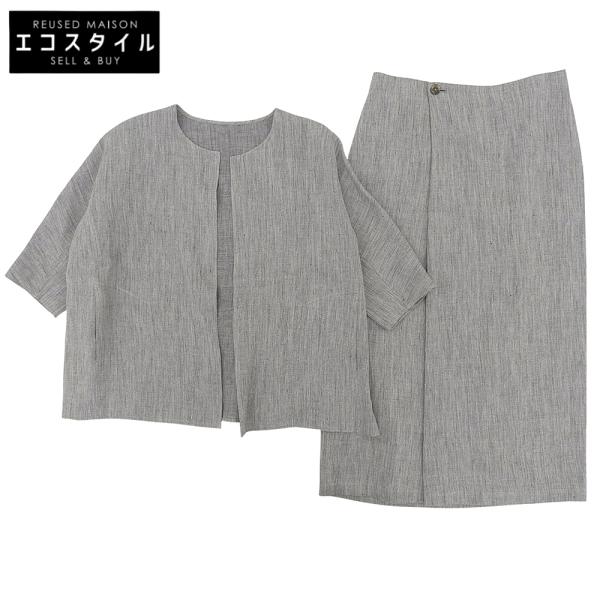 ヨーガンレール セットアップスーツ シルク100% M ベージュ ベルト付 Jurgen Lehl ヨーガンレール リネン ジャケット スカート セットアップ