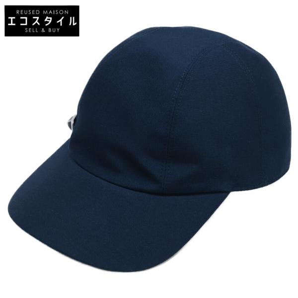 ク*タ様 HERMES ネイビー キャスケット 59 新品同様/国内正規 HERMES エルメス デイヴィスドット メドール