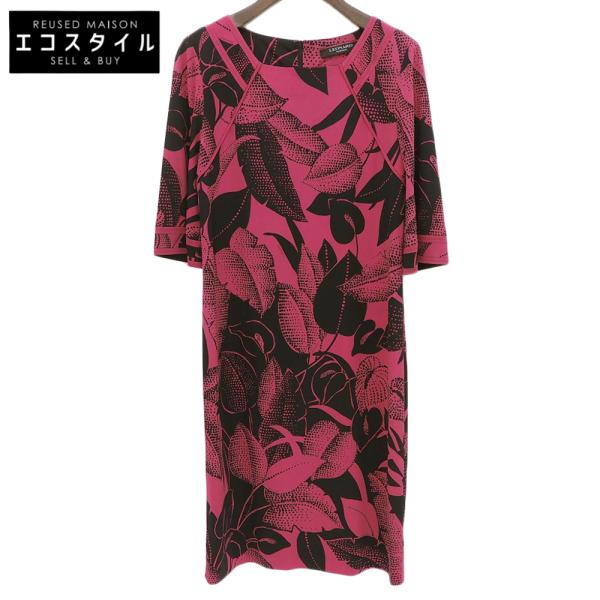 LEONARD（レオナール） カンカン素材 花柄 ボタニカル ワンピース