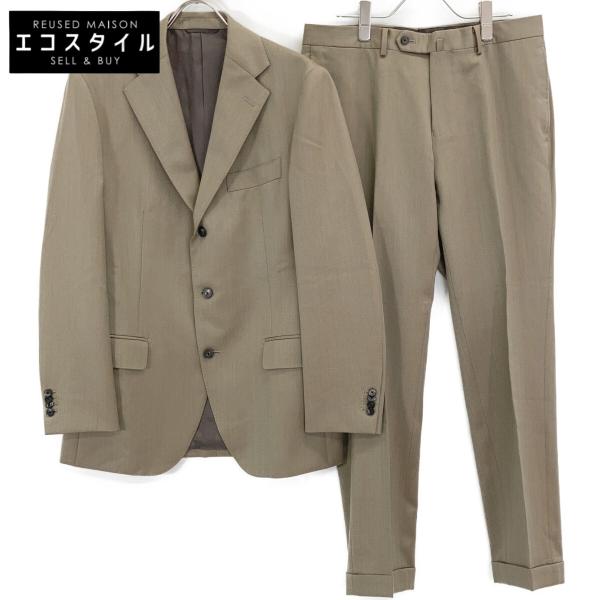 ユニバーサルランゲージ玉虫ヘリンボーンソラーロ上下セットアップビジネススーツ UNIVERSAL LANGUAGE 91K171F160 玉虫 ブラウン ヘリンボーン ソラーロ