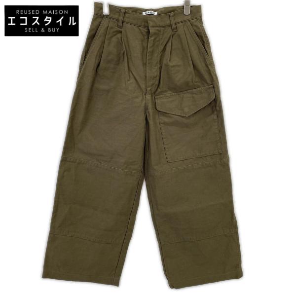 美品/ AURALEE オーラリー A25AP02BP WASHED BAGGY SATIN CARGO PANTS