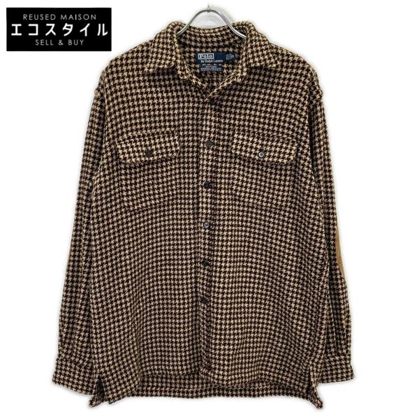 POLO RALPH LAUREN ポロ ラルフローレン ブラウン ウール ハウンドトゥース シャツジャケット　WHITMAN S POLO RALPH LAUREN（ポロ・ラルフローレン） ポロ ラルフローレン