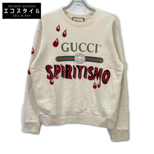 グッチ 469250 X9S46 ｱｲﾎﾞﾘｰ SPIRITISMO ｳﾞｨﾝﾃｰｼﾞﾛｺﾞｽｳｪｯﾄｼｬﾂ ﾄﾚｰﾅｰ XS GUCCI（グッチ） 469250 X9S46 アイボリー SPIRITISMO ヴィンテージ