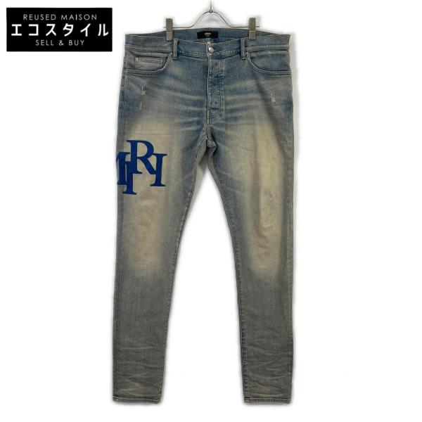 AMIRI（アミリ） AMDNSY1114 26SS ブルー レザーロゴパッチ デニム